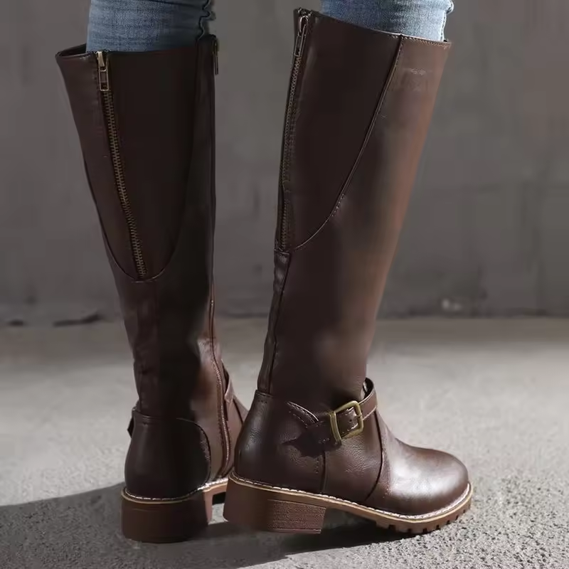 Buckle Knee High Boots