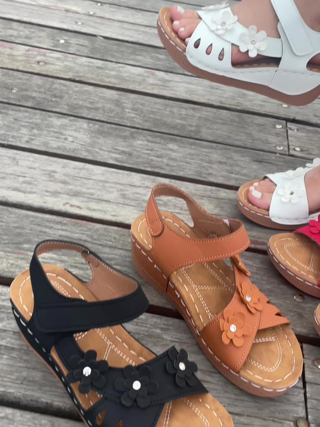 Floral Wedge Sandals