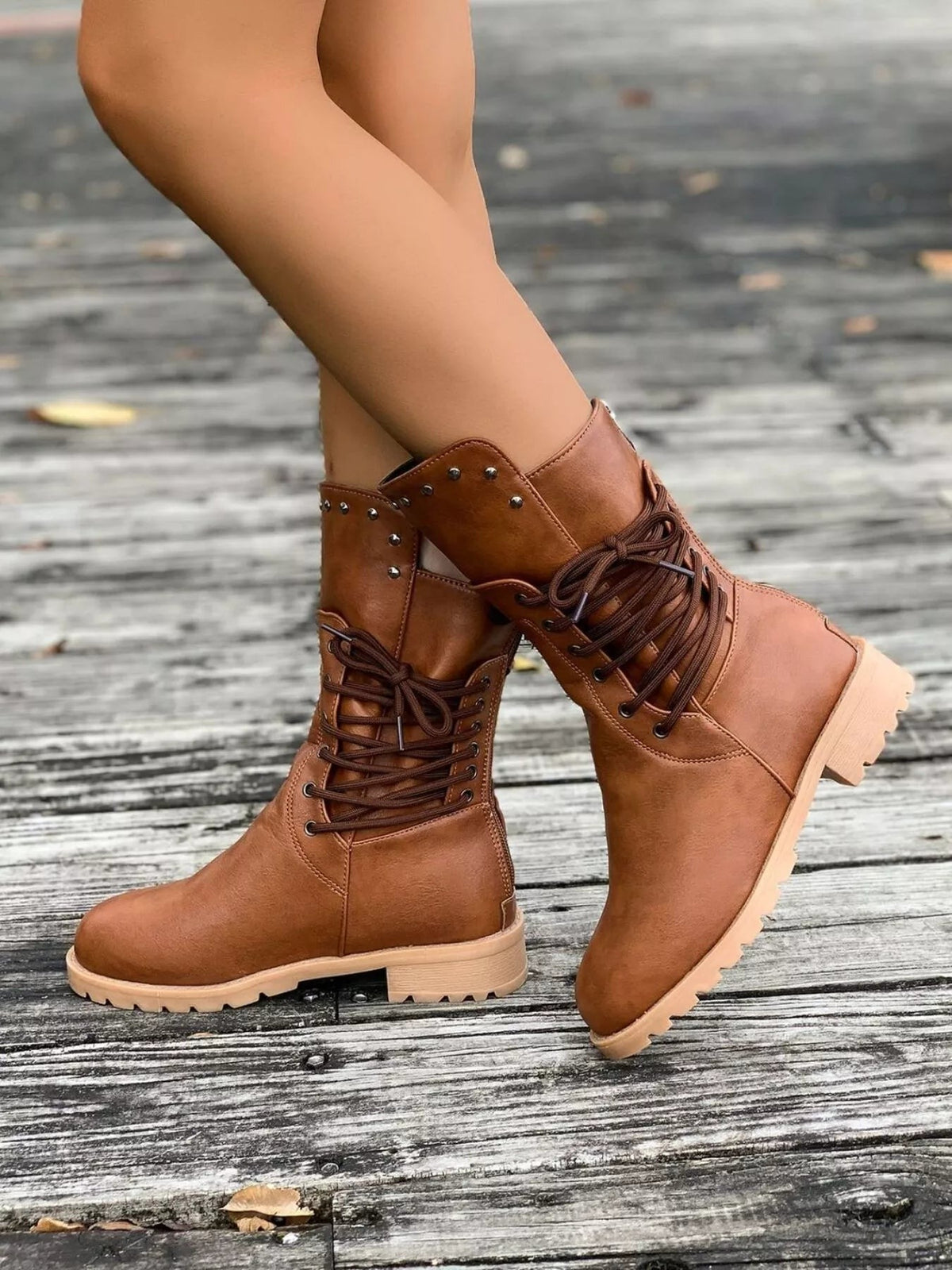 Round Toe Platform Boots