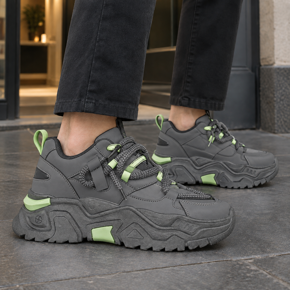 Men's Chunky Lace-Up Sneakers