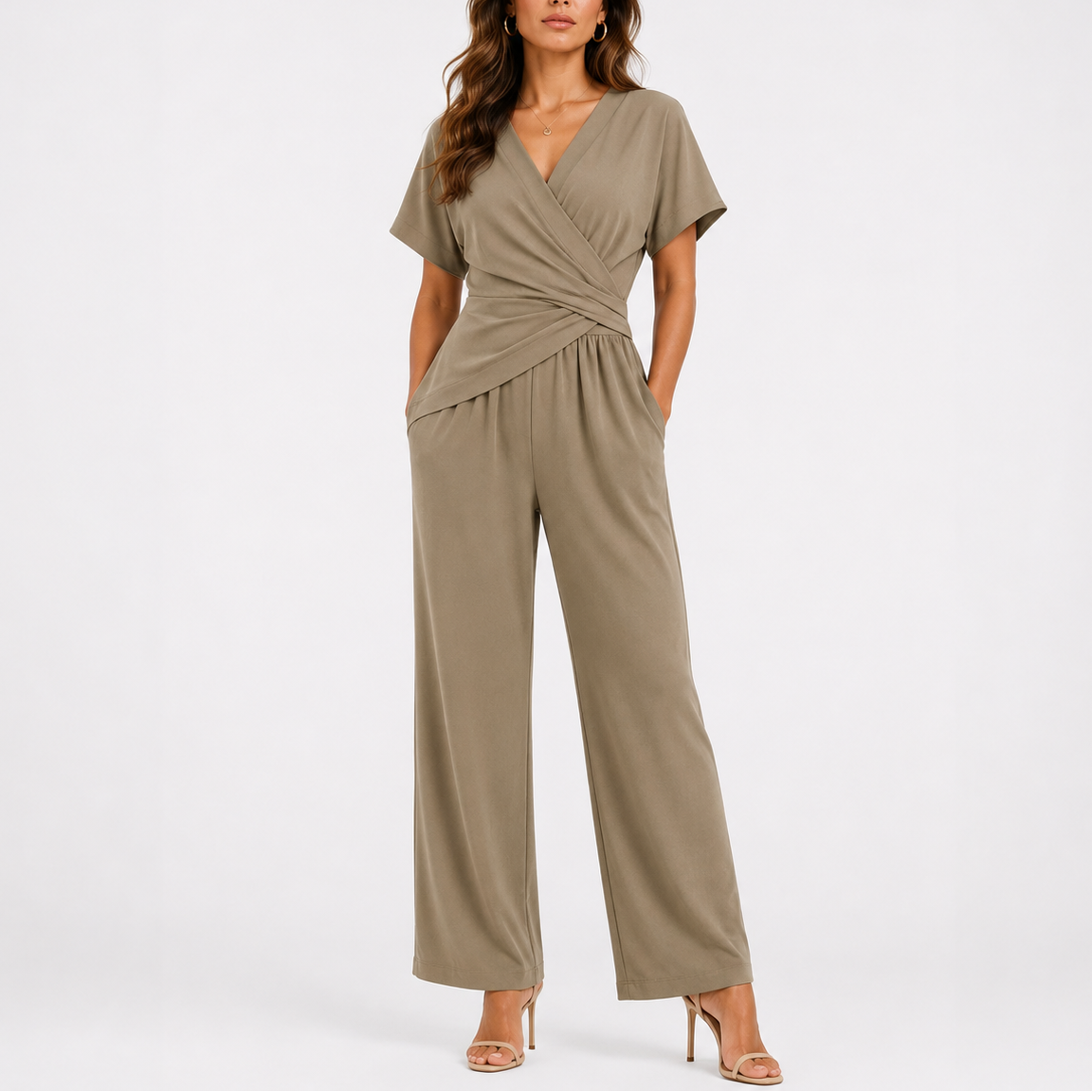 Women's Elegant Wrap Jumpsuit Two-Piece Set