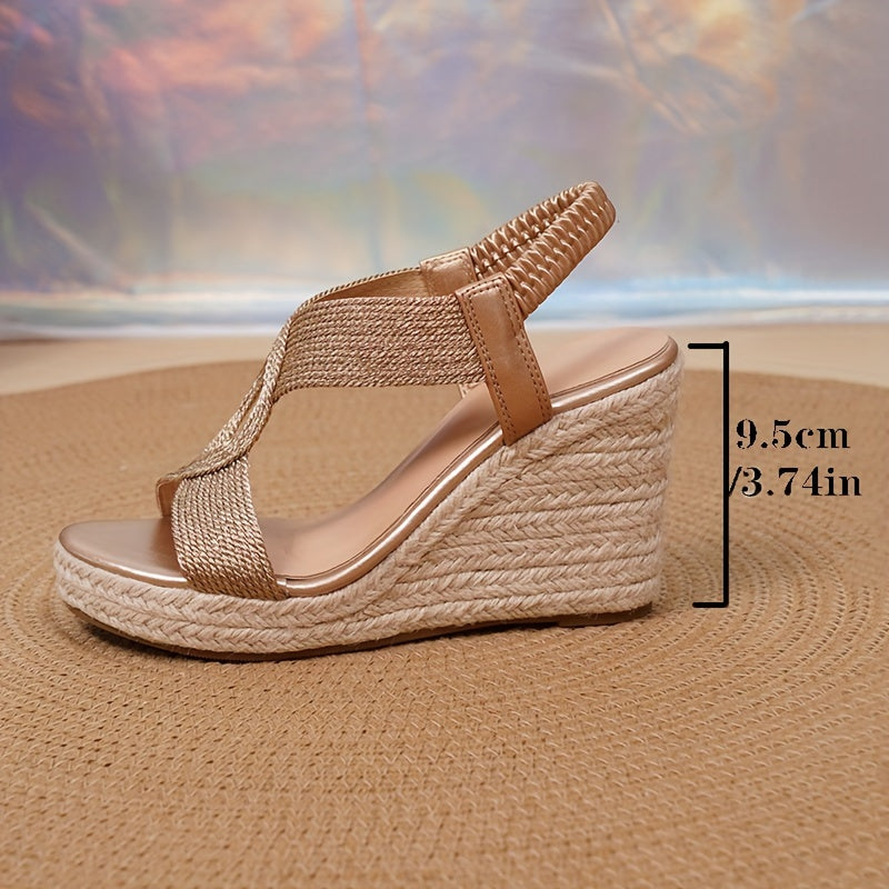 Gold Metallic Wedge Sandals