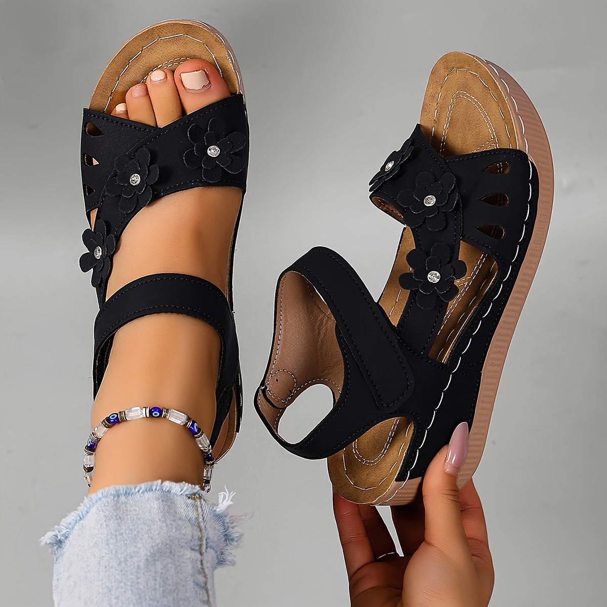 Floral Wedge Sandals