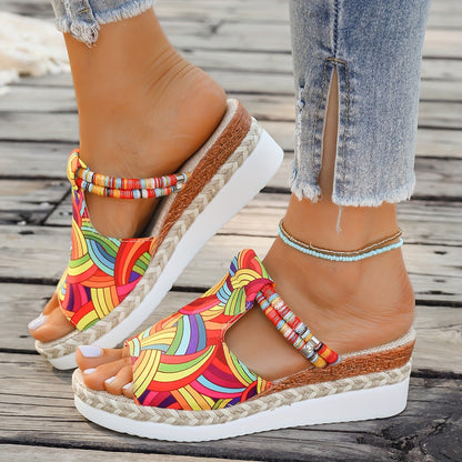 Boho Wedge Slides
