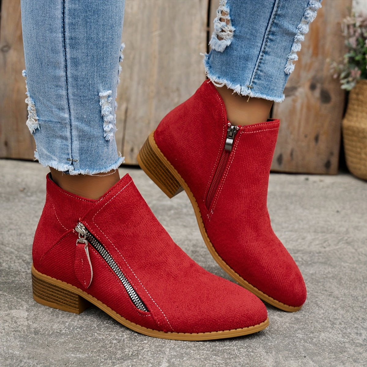Low Heel Ankle Boots