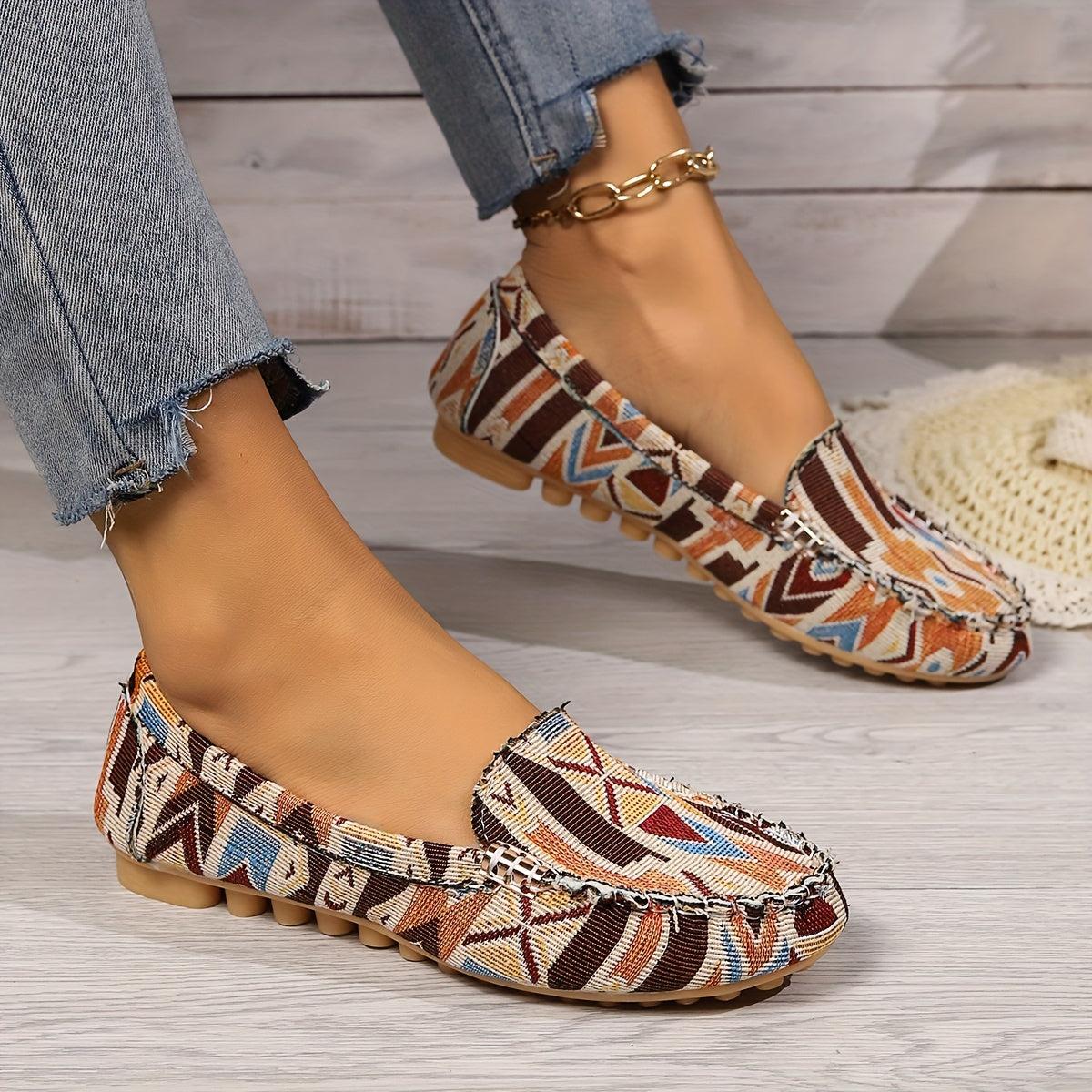 Patterned Ballet Flats for Women