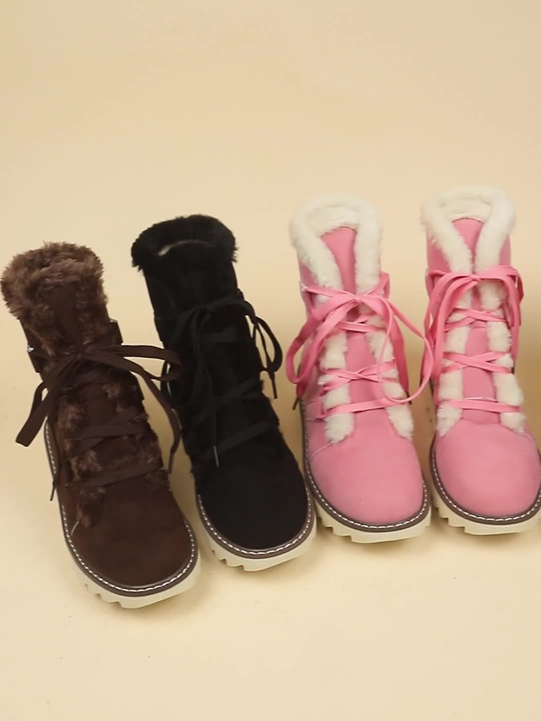 Lace-Up Snow Boots