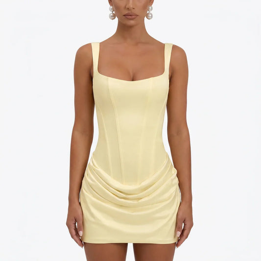 Women's Draped Satin Mini Dress