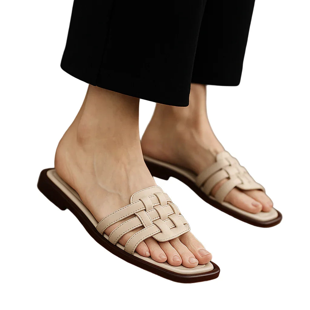 Leather Slide Sandals