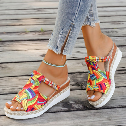 Boho Wedge Slides