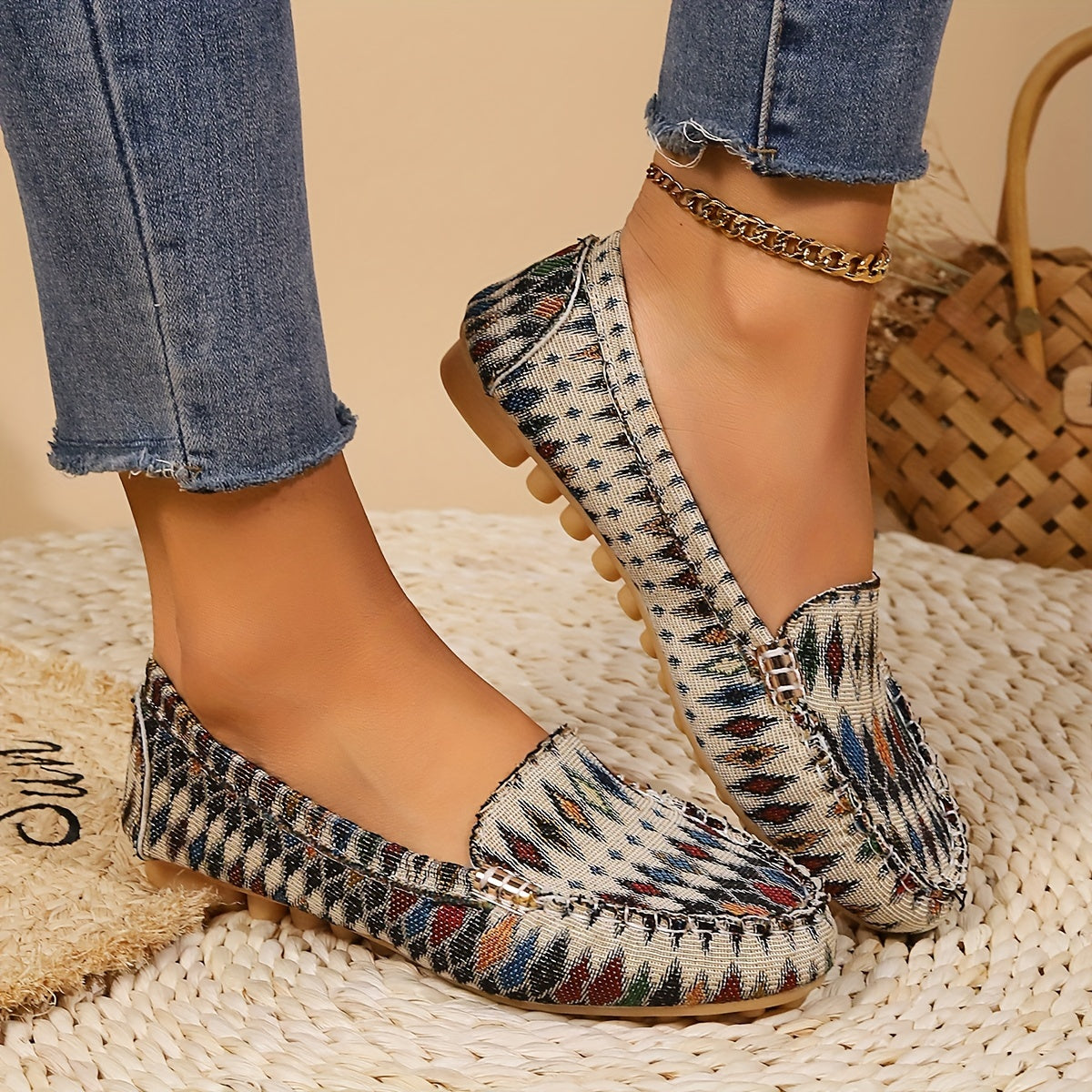 Patterned Ballet Flats for Women