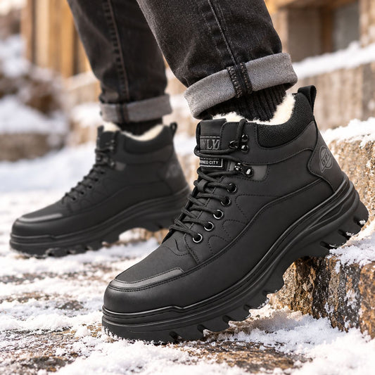 Men's Fleece Lined Leather Winter Boots