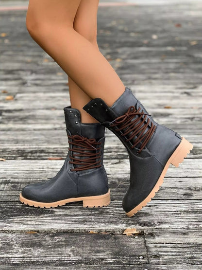 Round Toe Platform Boots