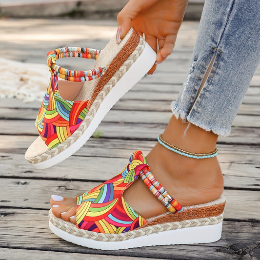 Boho Wedge Slides