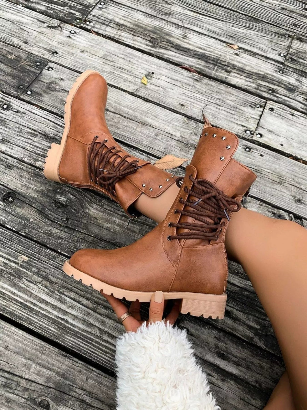 Round Toe Platform Boots