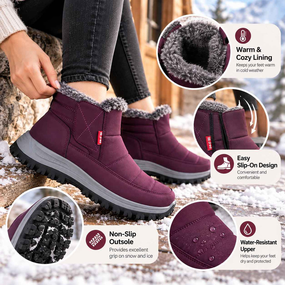 Women's Slip-On Snow Boots