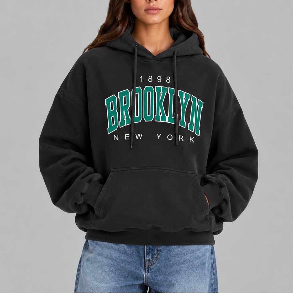Women's  Brooklyn Oversized Hoodie – Casual Pullover Sweatshirt with Pockets