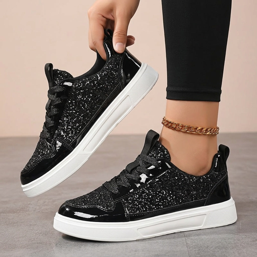 Black Glitter Sneakers