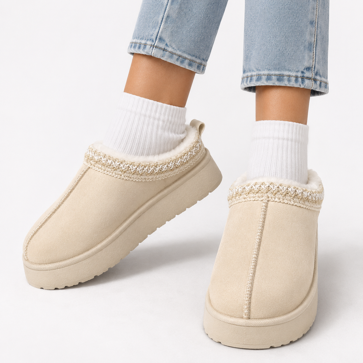 Women's Winter Slippers – Warm Fur Lined Slip On House Shoes