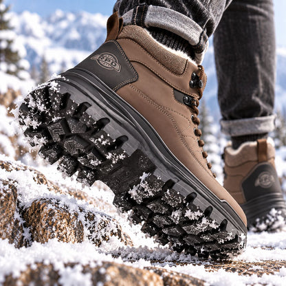 Men's Fleece Lined Leather Winter Boots