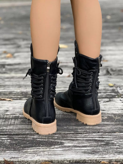 Round Toe Platform Boots