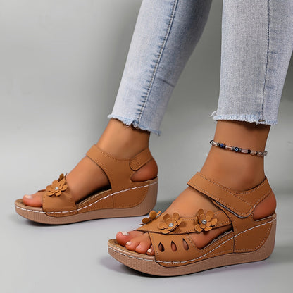 Floral Wedge Sandals