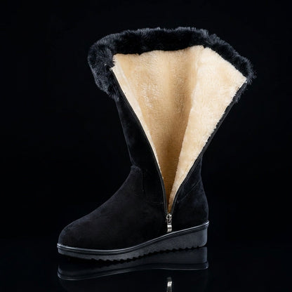 Fur-Lined Knee-High Boots