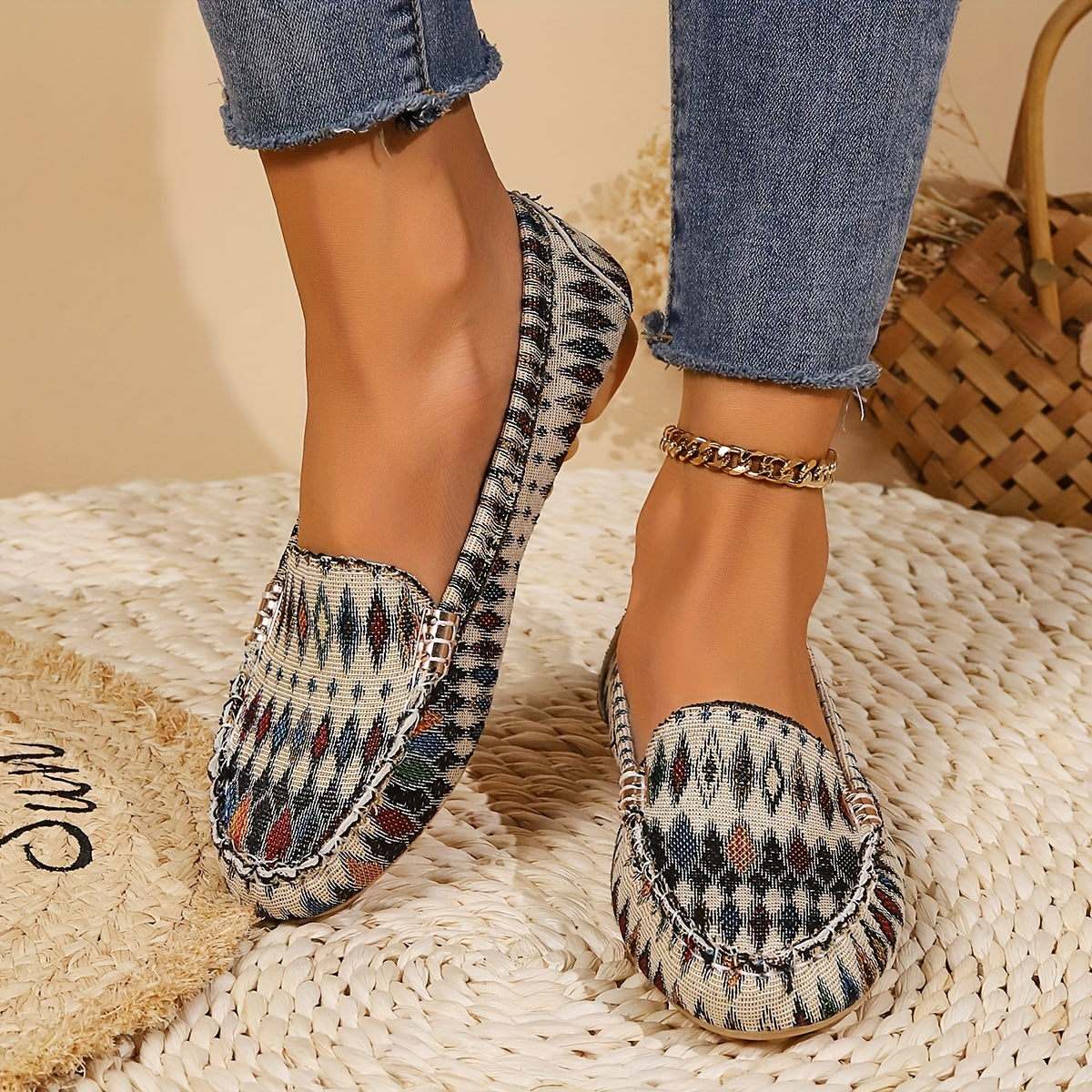 Patterned Ballet Flats for Women