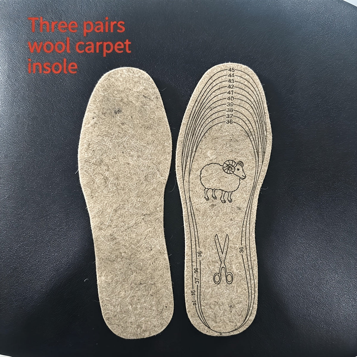 Wool Felt Insoles 3-Pack