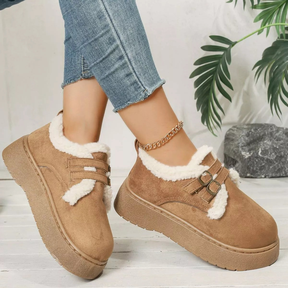Buckle Winter Ankle Boots