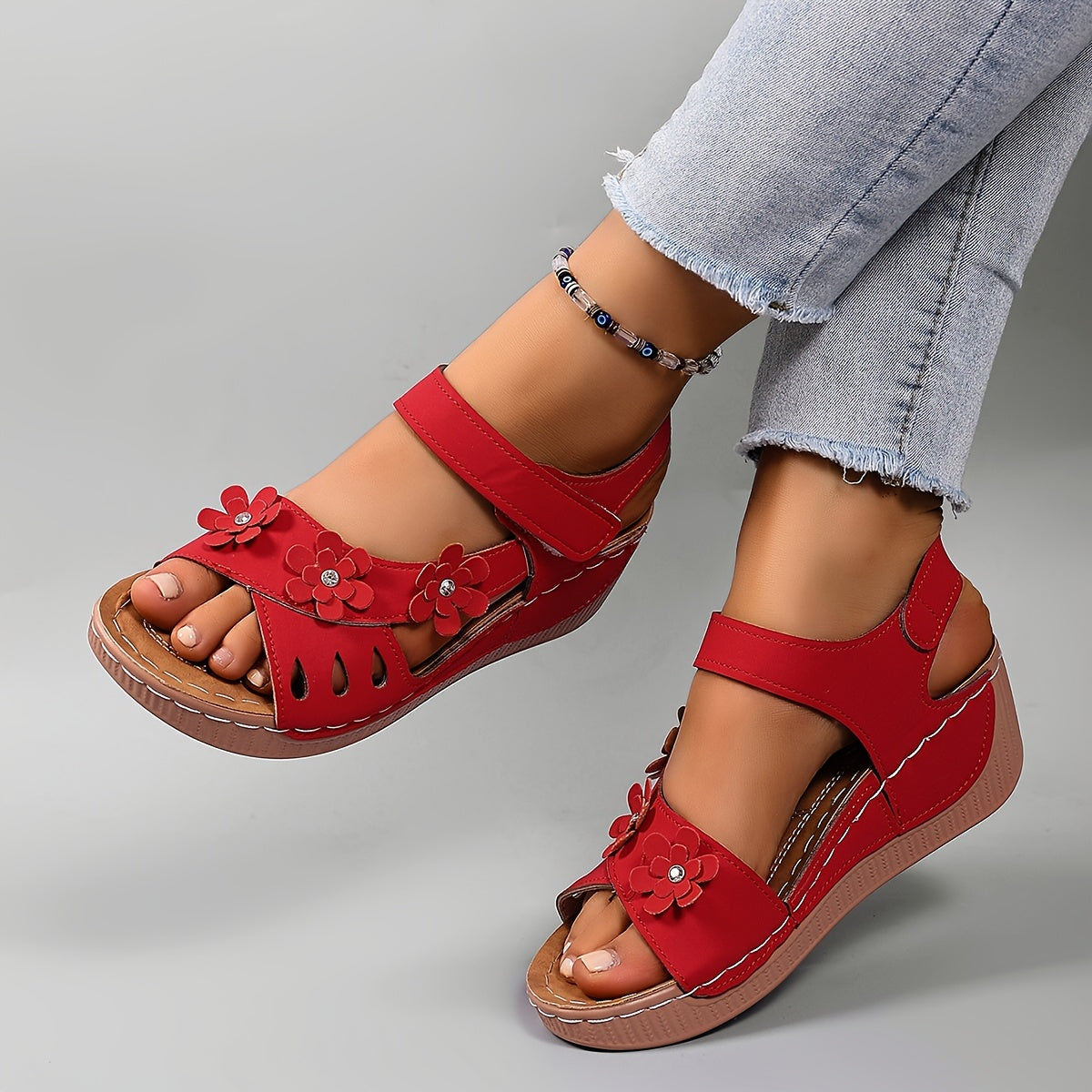 Floral Wedge Sandals