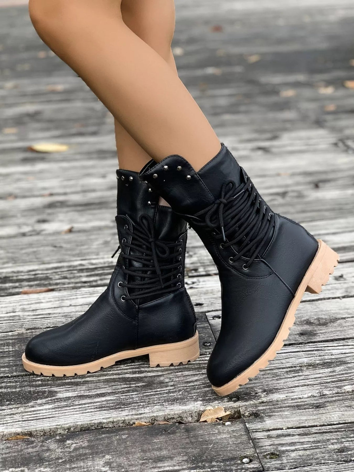 Round Toe Platform Boots