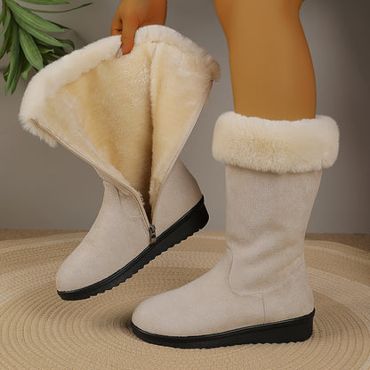 Fur-Lined Knee-High Boots