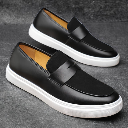 Men's Black Leather Loafers