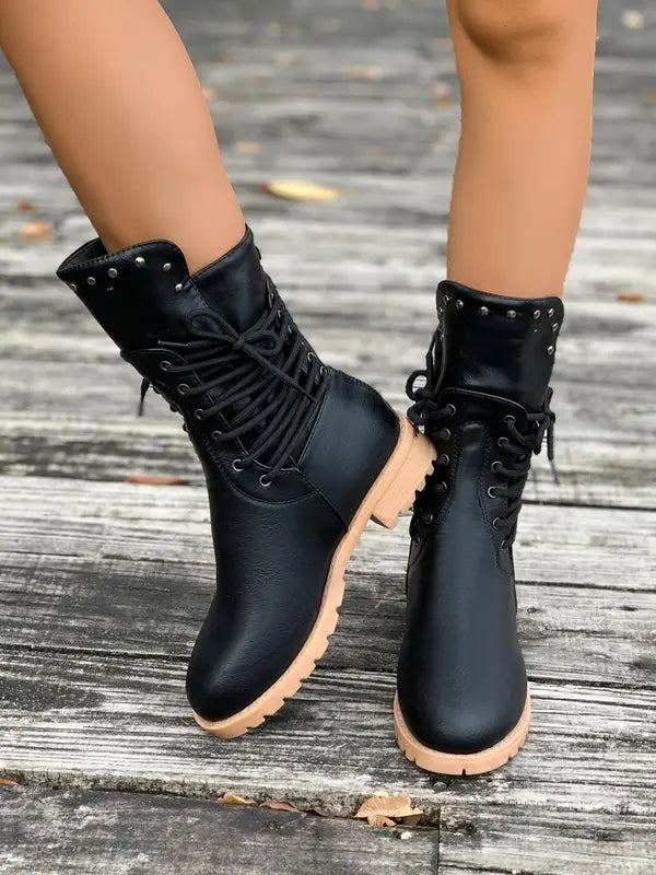 Round Toe Platform Boots