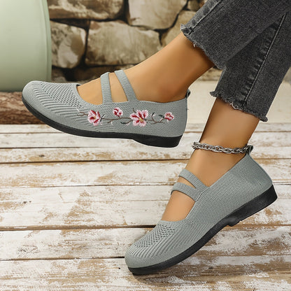 Floral Knit Ballet Flats