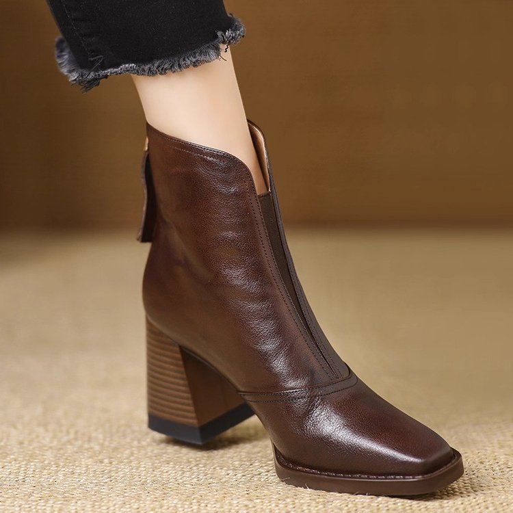 Square Toe Ankle Boots