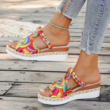 Boho Wedge Slides
