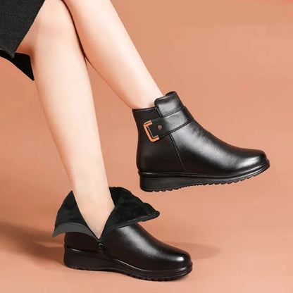 Faux Leather Ankle Boots