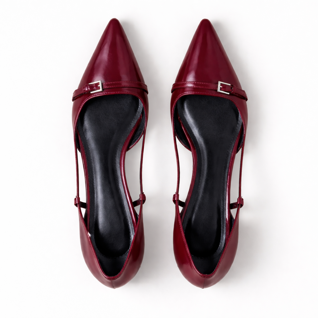 Women's Patent Slingback Heels — Elegant Pointed Toe