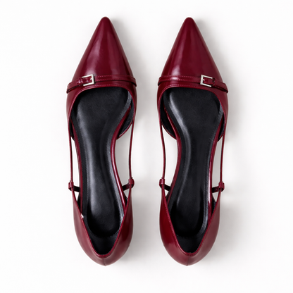 Women's Patent Slingback Heels — Elegant Pointed Toe