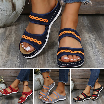 Orthopedic Sandals Made Of Leather To Support The Arch Of The Foot