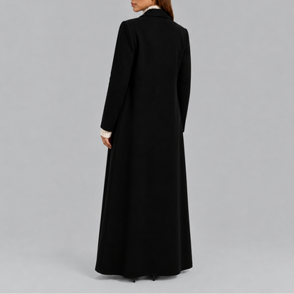 Women's Longline Double-Breasted Coat Warm Winter Overcoat