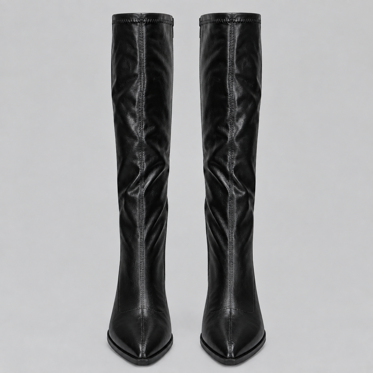 Women's Pointed Toe Knee-High Boots with Chunky Block Heel