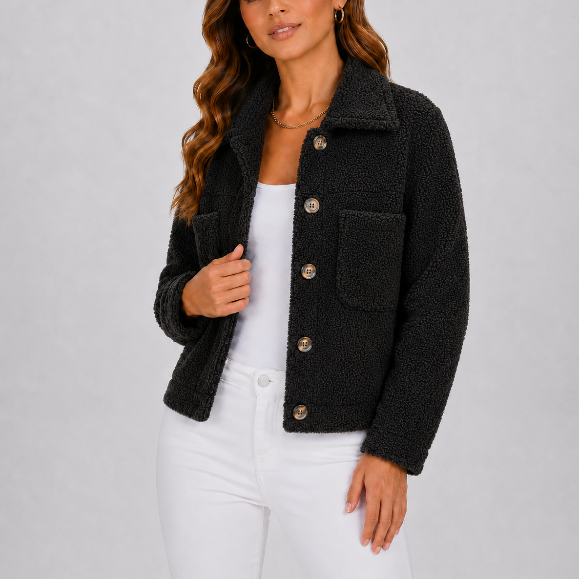 Women's Casual Knit Blazer Autumn Jacket with Pockets