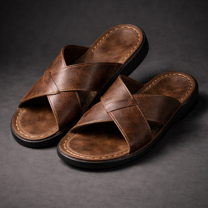 Men's Slip On Leather Sandals