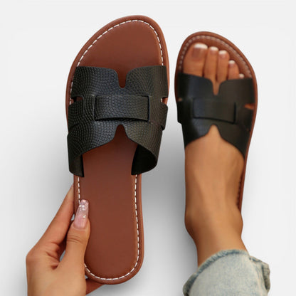 Women's Leather Slide Sandals