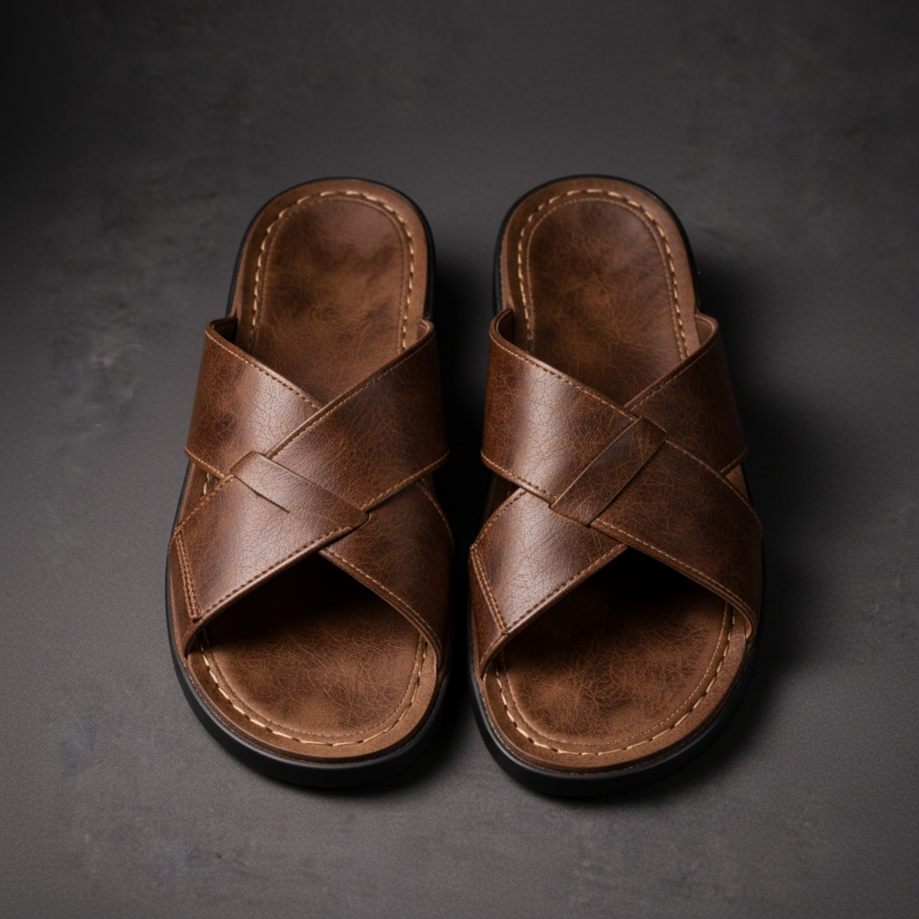 Men's Slip On Leather Sandals