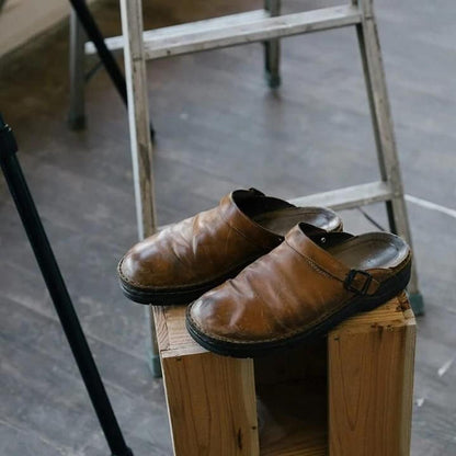 Men's Leather Arch Support Mules