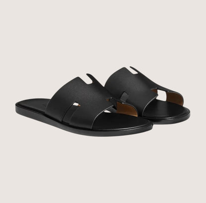 Men Leather Slide Sandals